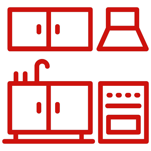 Modern Kitchen with additional service platform